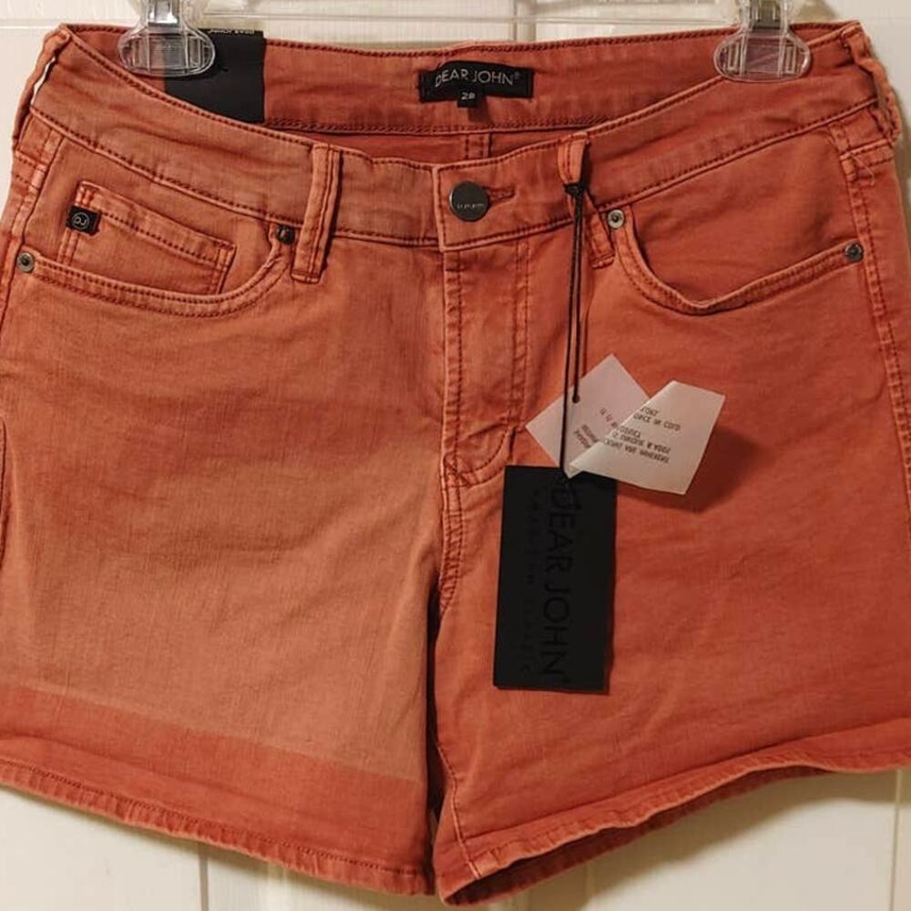 Dear John Womens Denim Jean Shorts Rust Color Sz 28 NWT